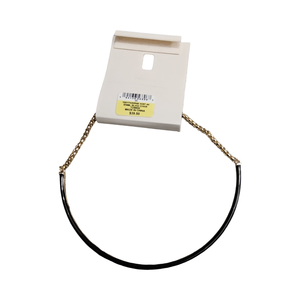 New On 34th Elegant Black Necklace with gold chain - Picture 5 of 7